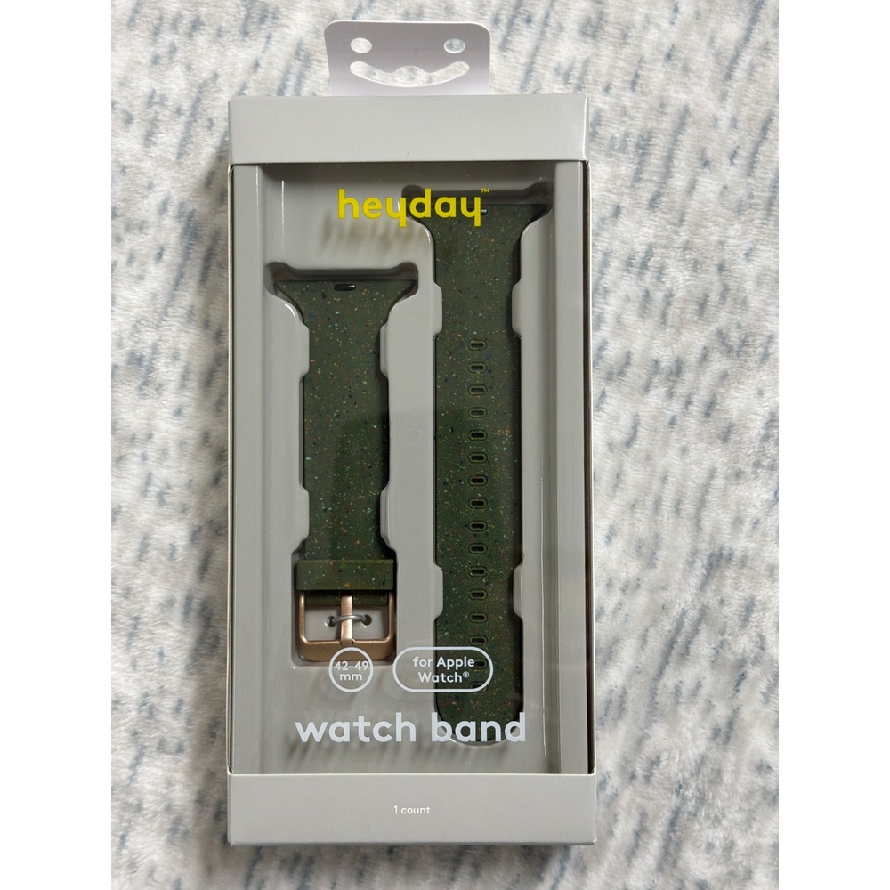 Heyday Apple Watch Band 42-49mm Dark‎ Green Speckled Rose Gold Buckle NEW